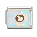 Charm plateado cafe