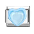 Charm plateado corzon azul