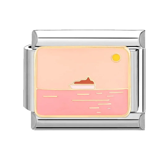 Charm plateado  paisaje rosa
