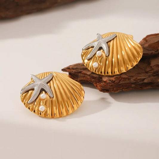 Aretes concha de mar