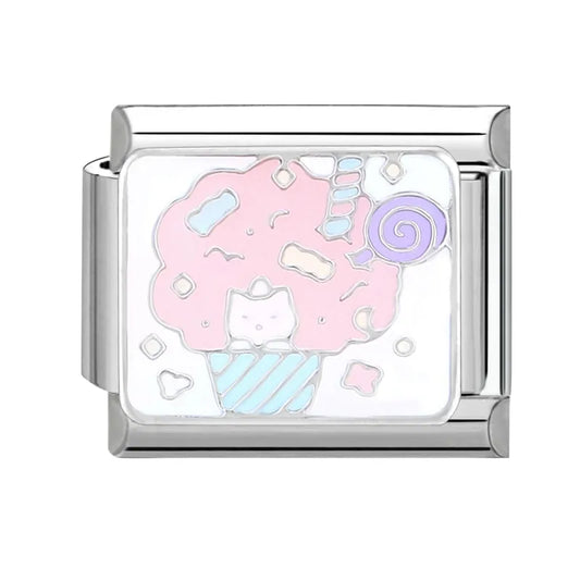 Charm plateado gatito