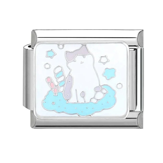 Charm plateado gato