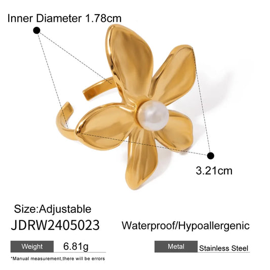 Anillo flor chunky