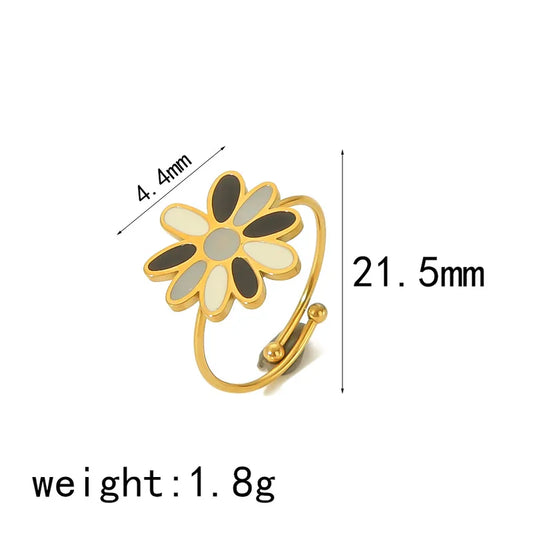 Anillo flor dorada