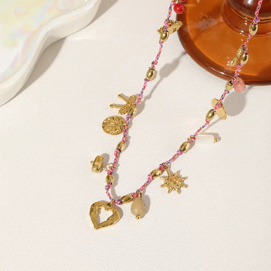 Collar summer rosa charms