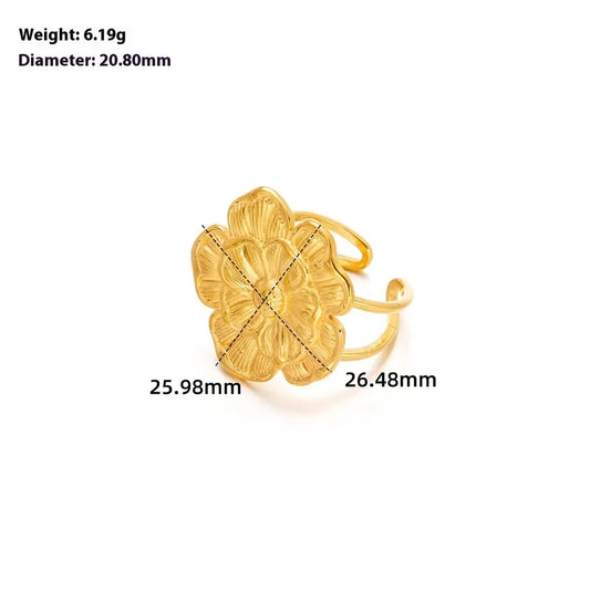 Anillo flor chunky dorado