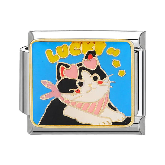 Charm plateado gatita lucky