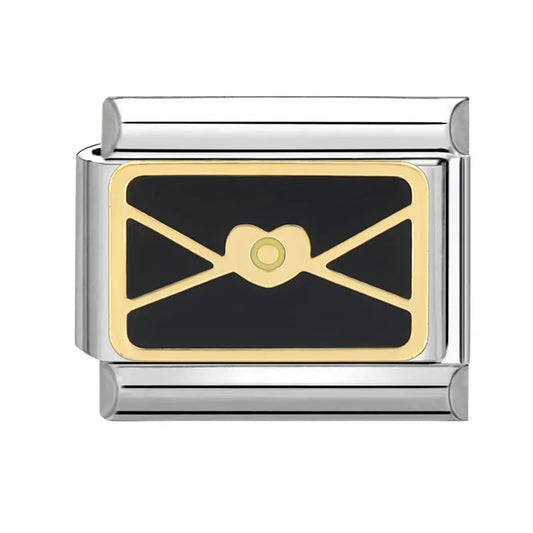 Charm plateado cartita negra