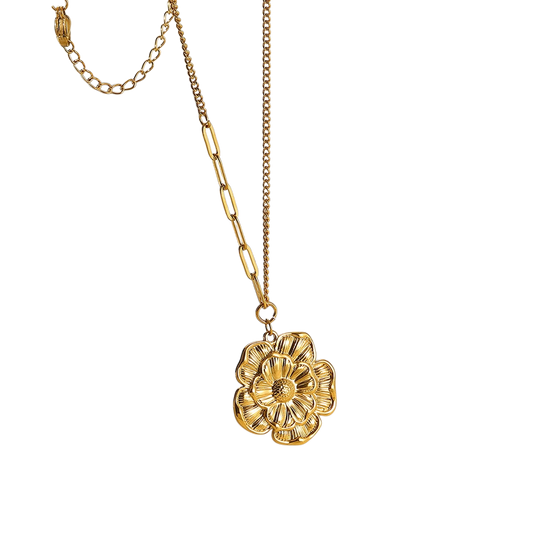 Collar flor dorada