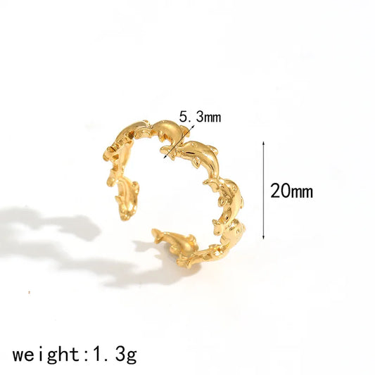 Anillo delfines dorado