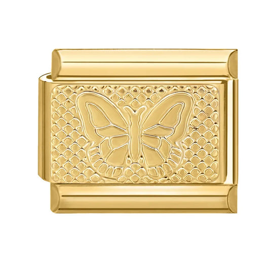 Charm dorado mariposa