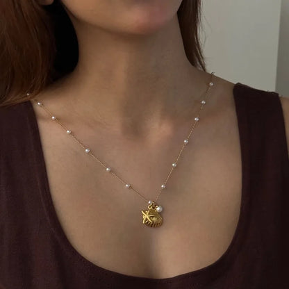 Collar conchita y estrella de mar