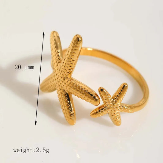 Anillo estrellas dorado