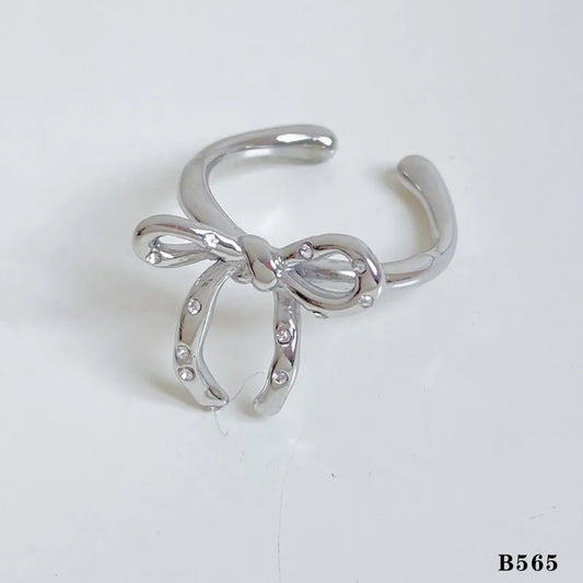 Anillo moño plateado