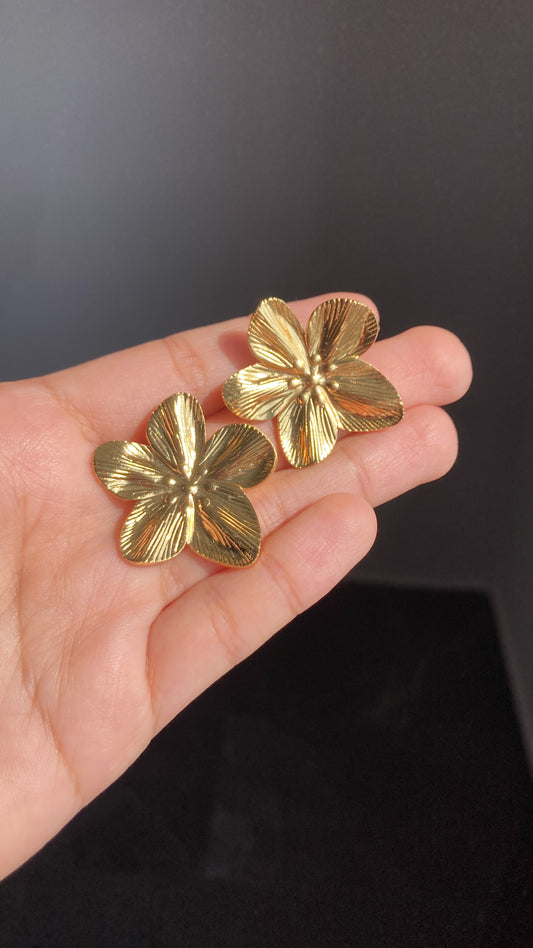 Aretes flor chunky