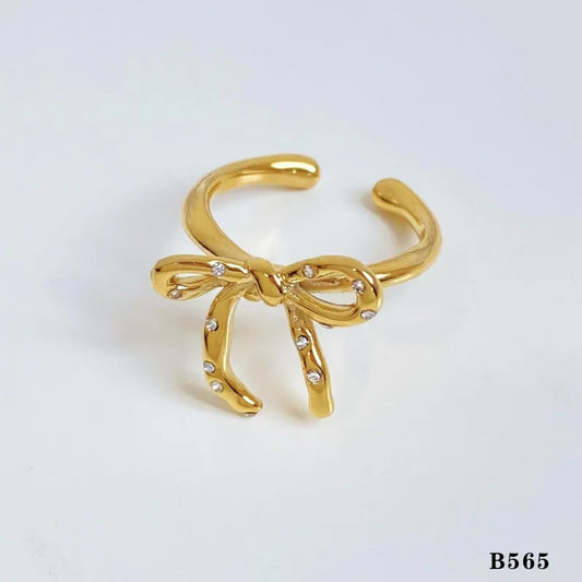 Anillo moño dorado