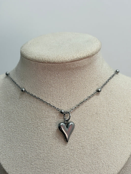 Collar corazon plata