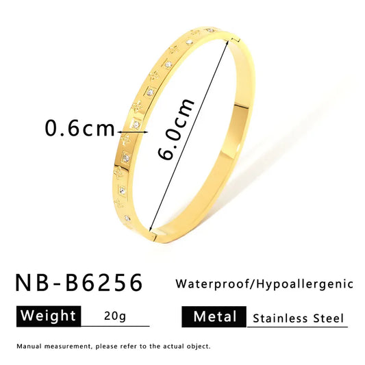 Bangle brillos y estrellas dorada
