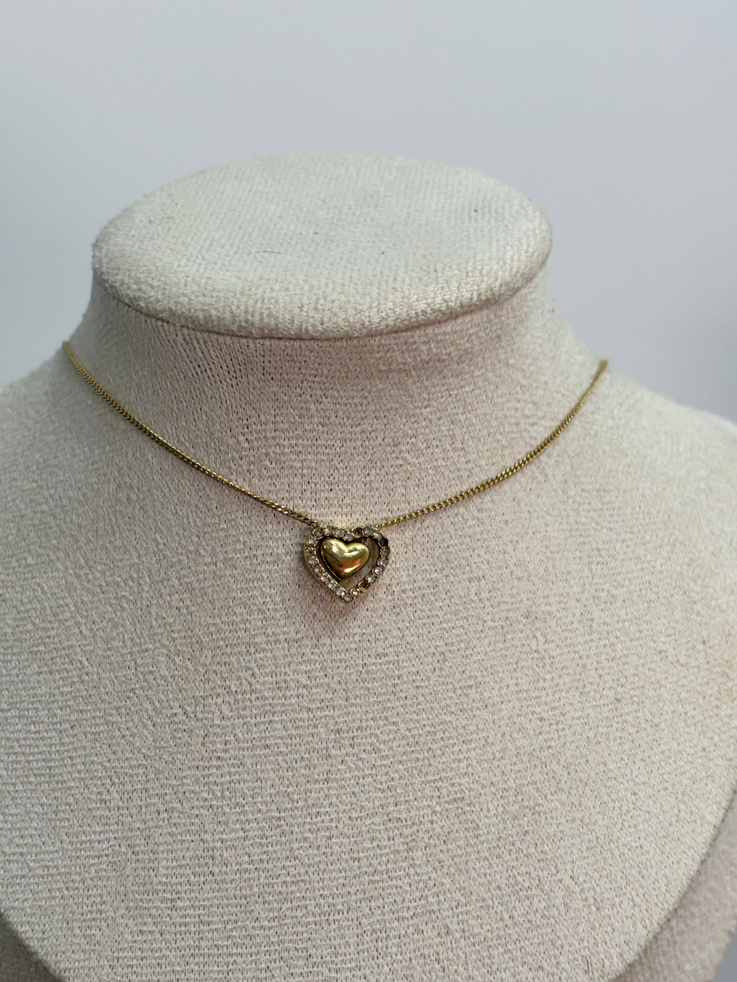 Collar corazon diamantitos