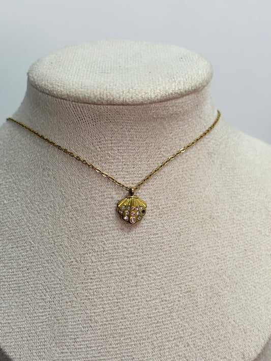 Collar concha diamantitos