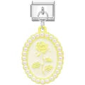 Charm colgante plateado rosa