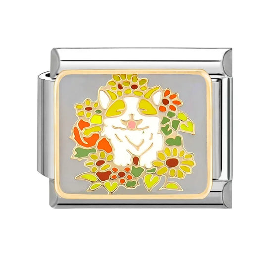 Charm plateado corgi