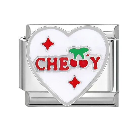 Charm plateado cherry