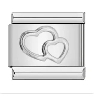 Charm plateado corazones