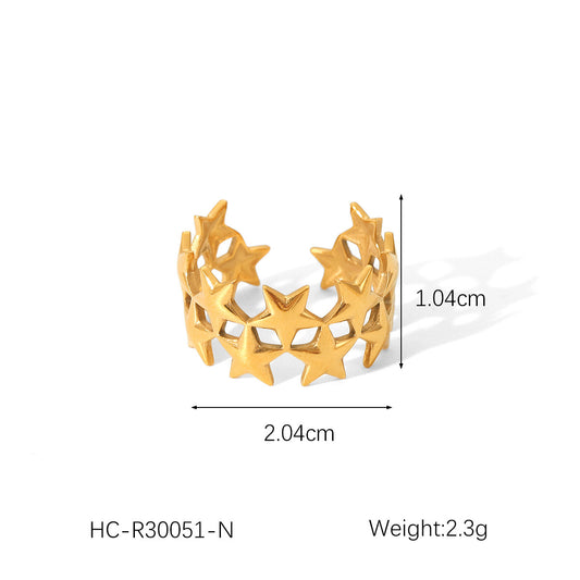 Anillo chunky estrellas