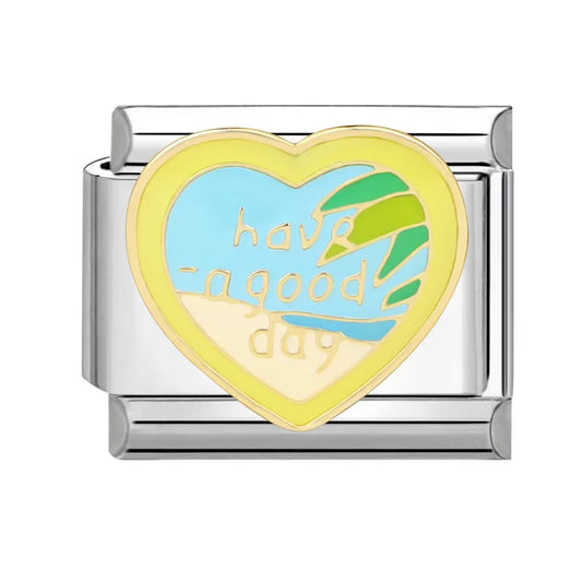 Charm plateado "have a good day"