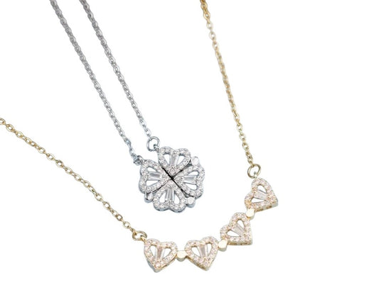 Collar trebol doble vista