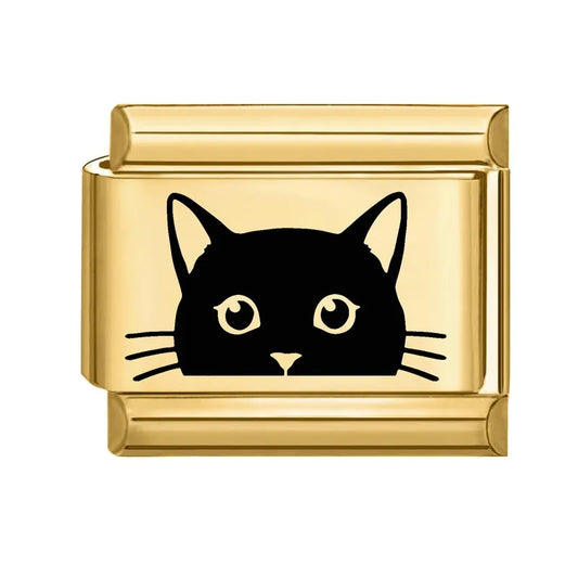 Charm dorado de gatito
