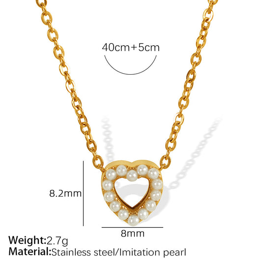 Collar corazon de perlitas