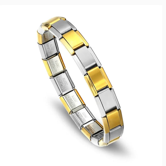 Pulsera italiana mix dorado con plateado