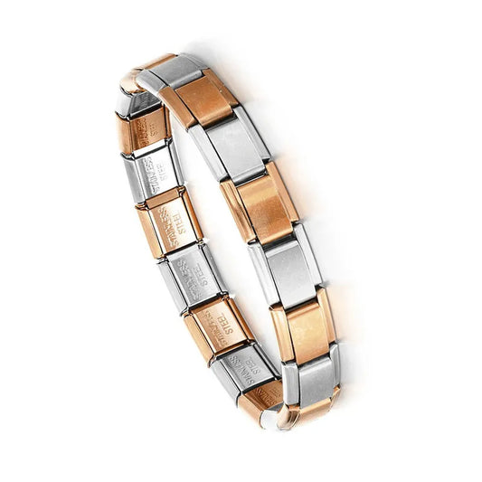 Pulsera italiana mix rose gold con plateado